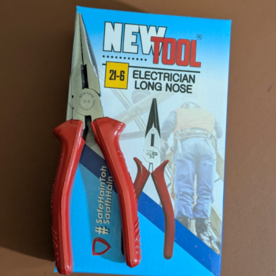Electrician Long Nose Plier (Red Handle)