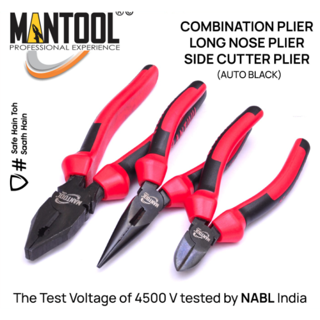 Insulated Plier Set (Combination, Long Nose & Side Cutter)